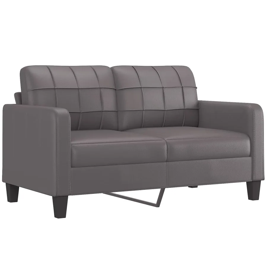Ensemble de canapés 2 pcs avec coussins Gris Similicuir - 4