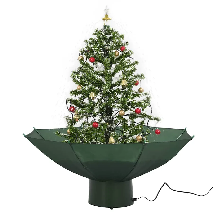Arbre de Noël neigeux avec base de parapluie Vert 75 cm - 2