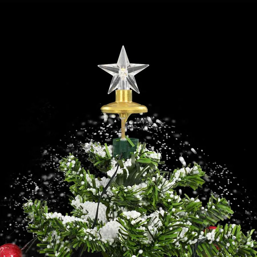 Arbre de Noël neigeux avec base de parapluie Vert 75 cm - 6