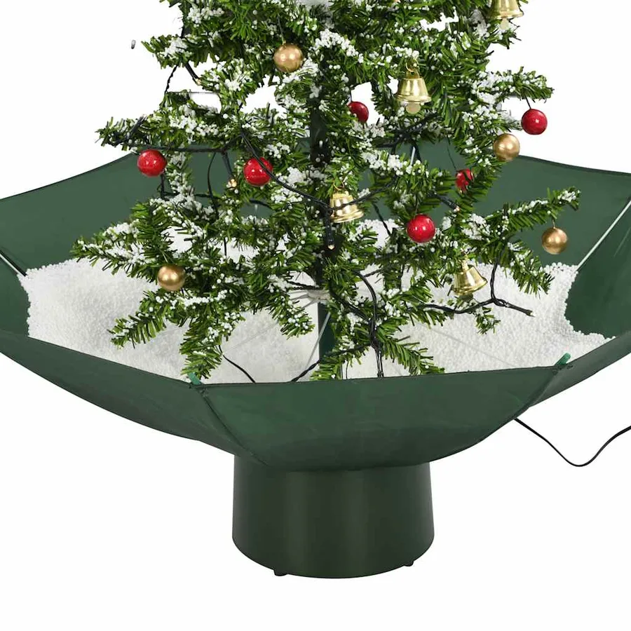 Arbre de Noël neigeux avec base de parapluie Vert 75 cm - 9