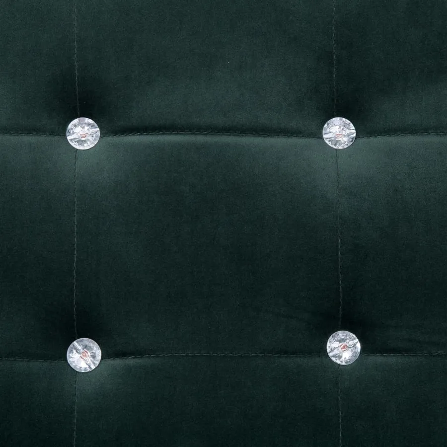 Canapé 2 places avec accoudoirs Vert foncé Chrome et velours - 7