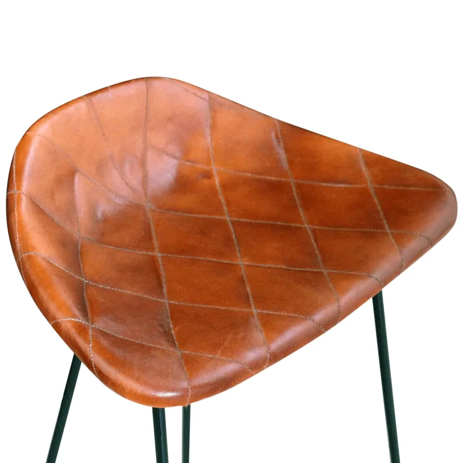 Ensemble de bar 7 pcs Bois de récupération et cuir véritable - 10
