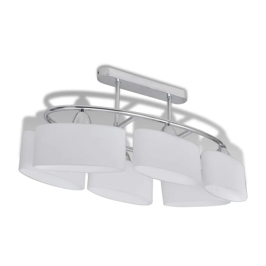 Plafonnier avec abat-jours en verre ellipsoïde 4 pcs E14 - 4