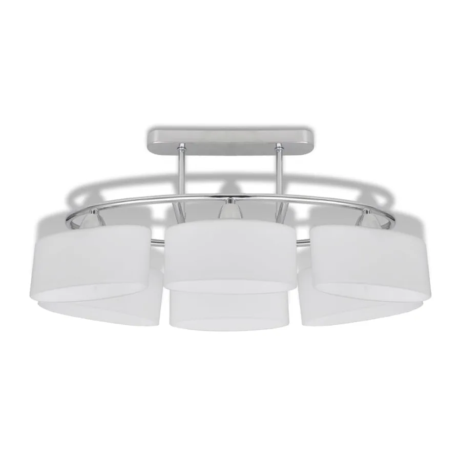 Plafonnier avec abat-jours en verre ellipsoïde 4 pcs E14 - 5