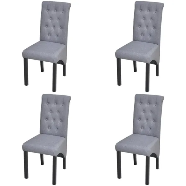 Chaises à manger lot de 4 gris clair tissu
