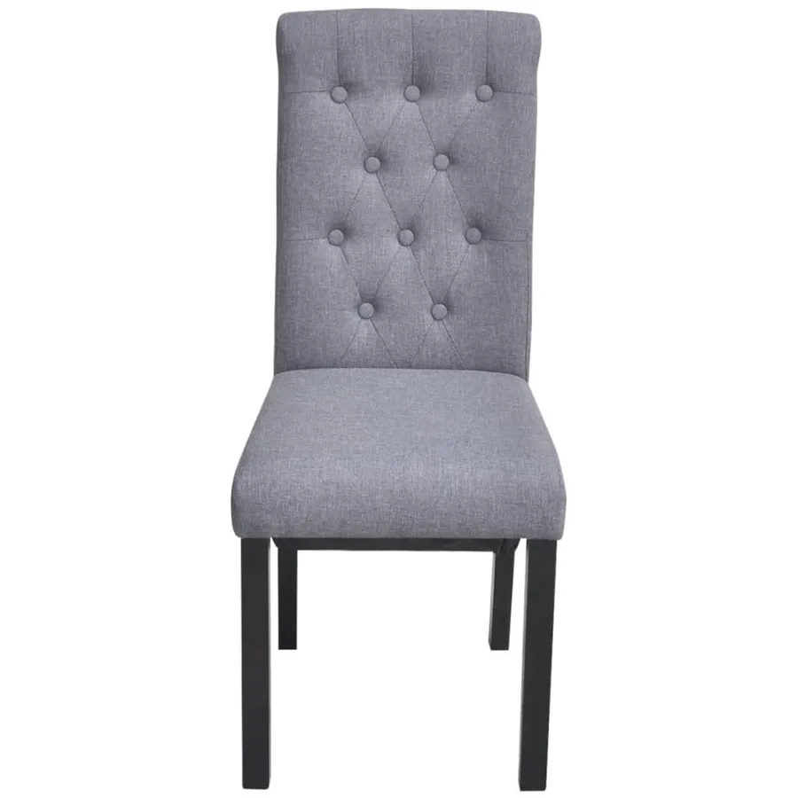 Chaises à manger lot de 4 gris clair tissu - 2