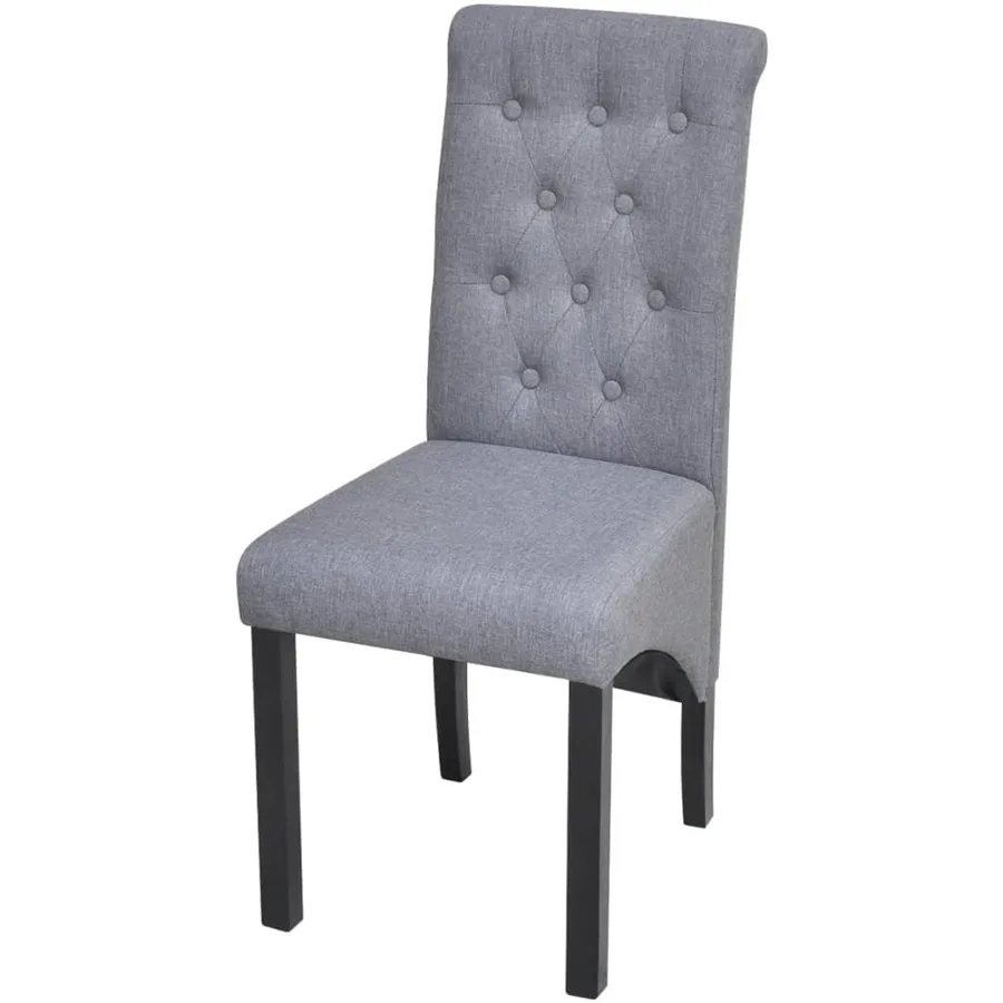 Chaises à manger lot de 4 gris clair tissu - 3