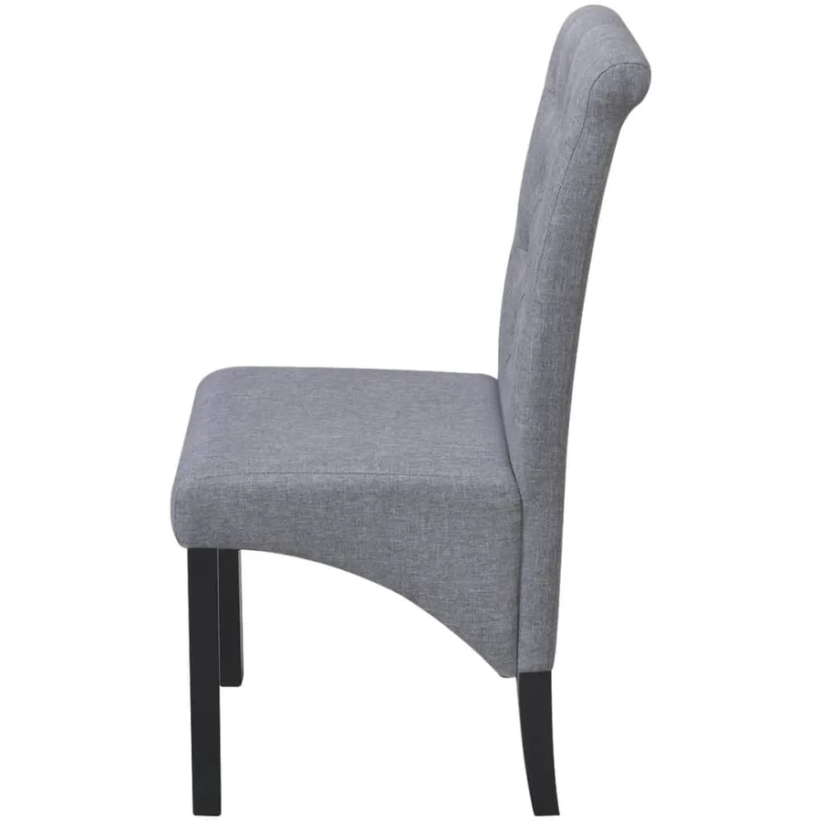 Chaises à manger lot de 4 gris clair tissu - 4