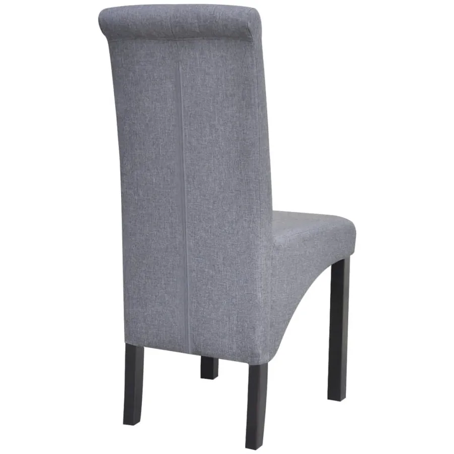 Chaises à manger lot de 4 gris clair tissu - 6