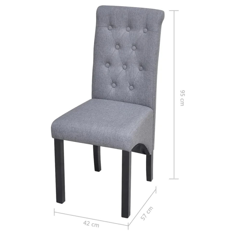 Chaises à manger lot de 4 gris clair tissu - 7