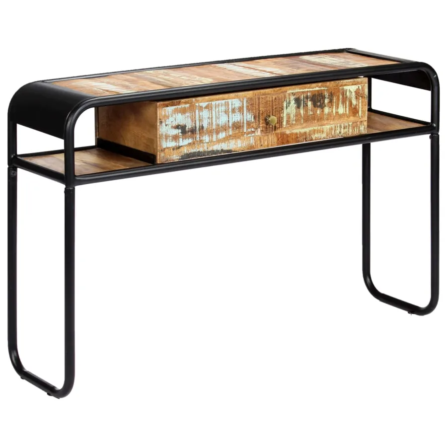 Table console 118 x 30 x 75 cm Bois de récupération massif - 3
