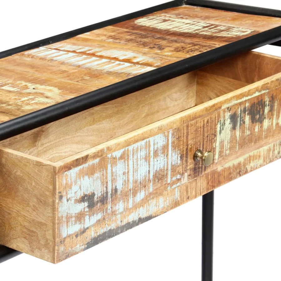 Table console 118 x 30 x 75 cm Bois de récupération massif - 7