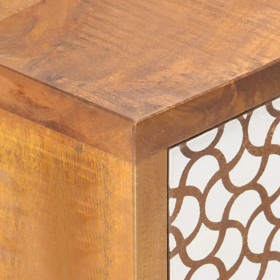 Buffet avec motif imprimé 90x30x70 cm Bois de manguier massif - 6