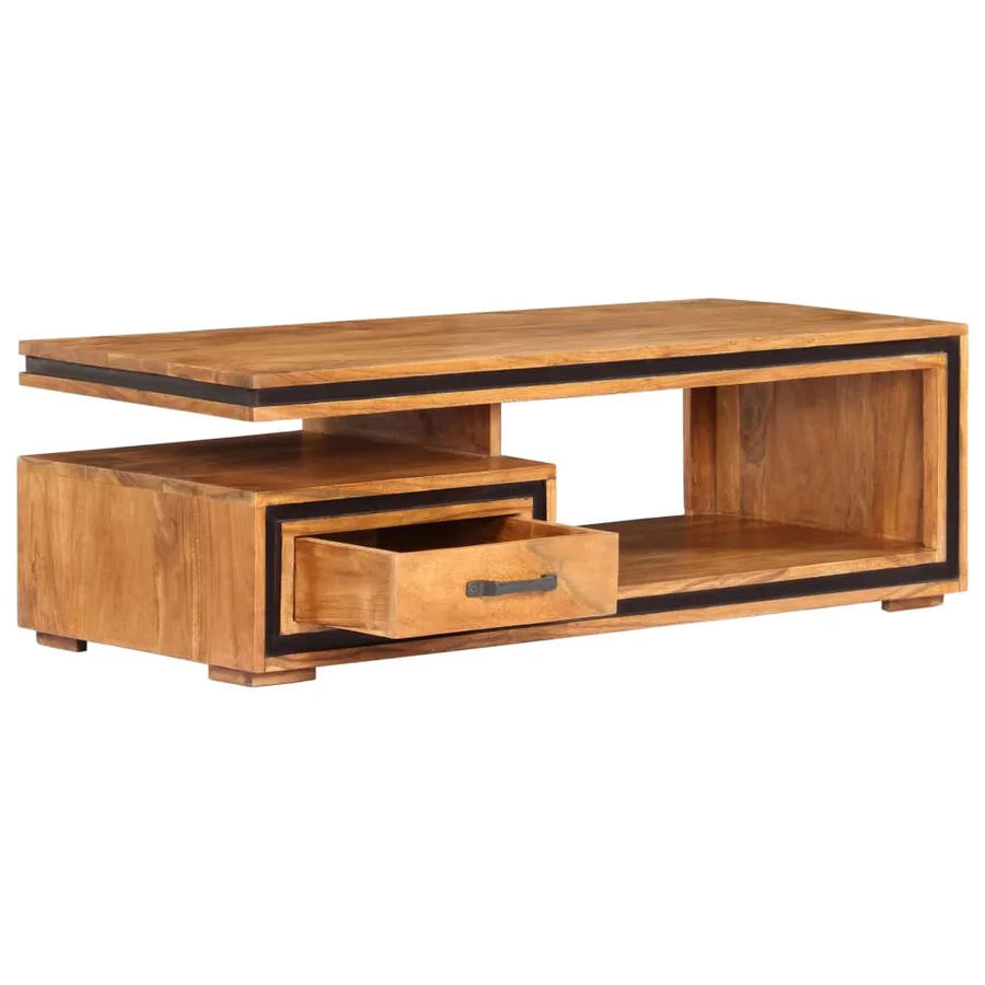 Table basse 100x45x33 cm Bois d'acacia massif - 3