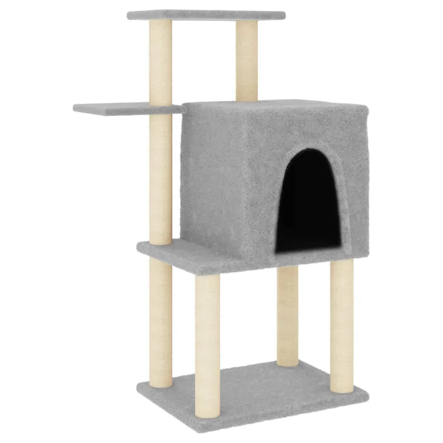 Arbre à chat avec griffoirs en sisal gris clair 97 cm - 2