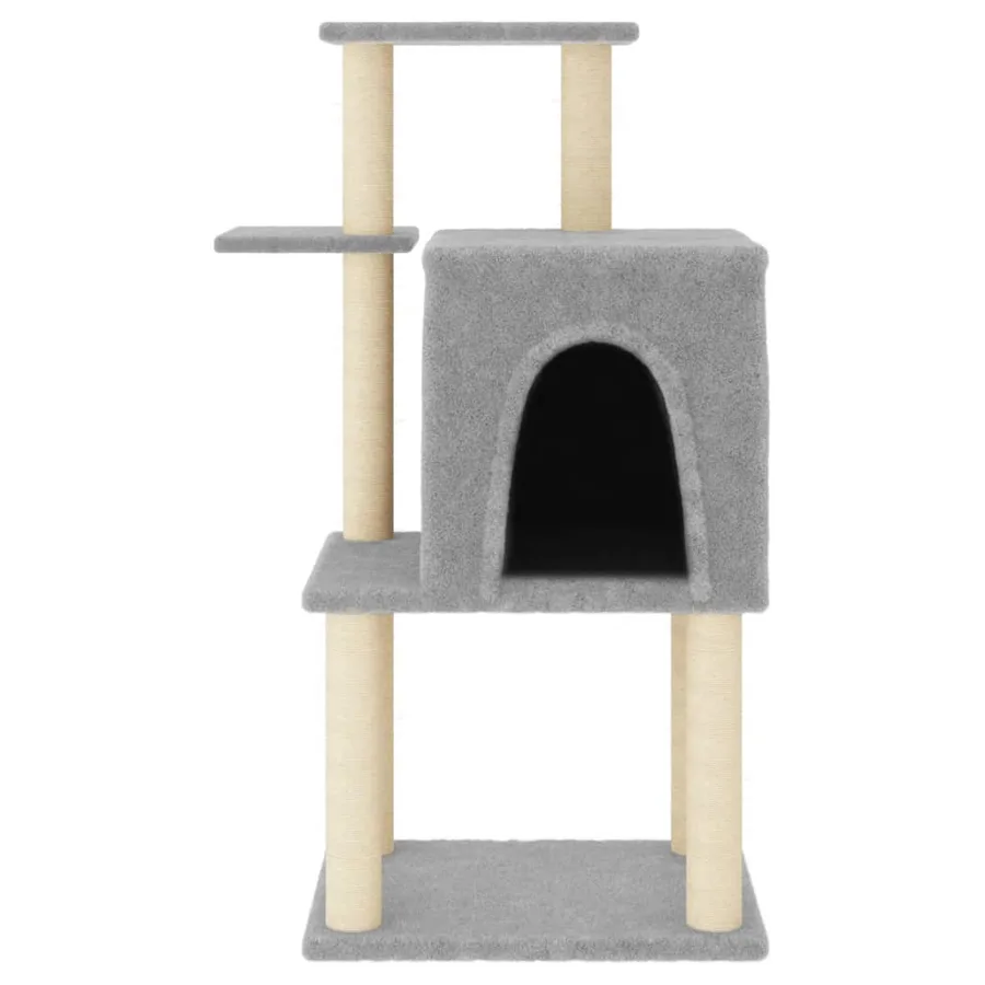 Arbre à chat avec griffoirs en sisal gris clair 97 cm - 3