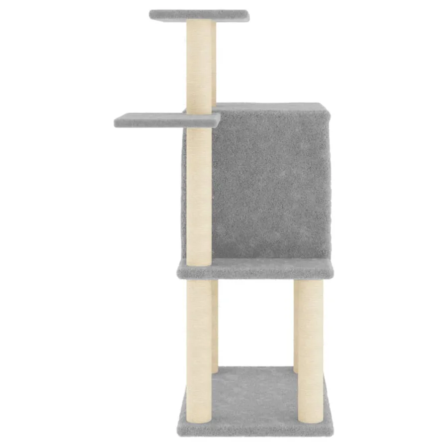 Arbre à chat avec griffoirs en sisal gris clair 97 cm - 4
