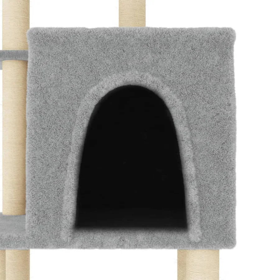 Arbre à chat avec griffoirs en sisal gris clair 97 cm - 5