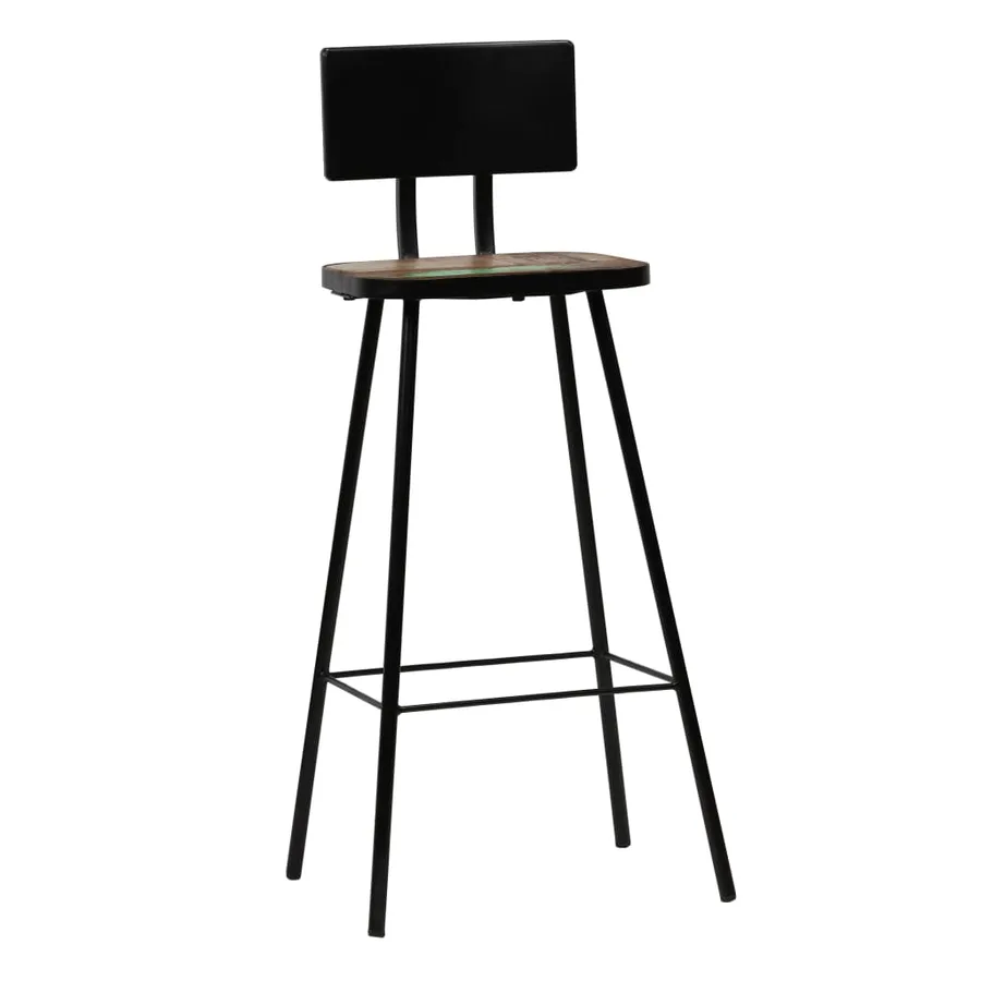 Tabourets de bar lot de 2 bois massif de récupération - 10