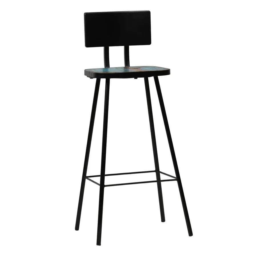 Tabourets de bar lot de 2 bois massif de récupération - 9