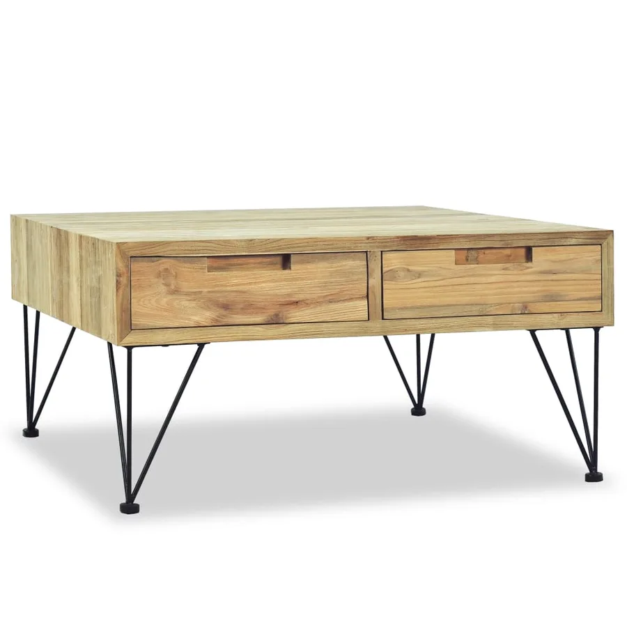 Table basse 80x80x40 cm Teck massif - 2