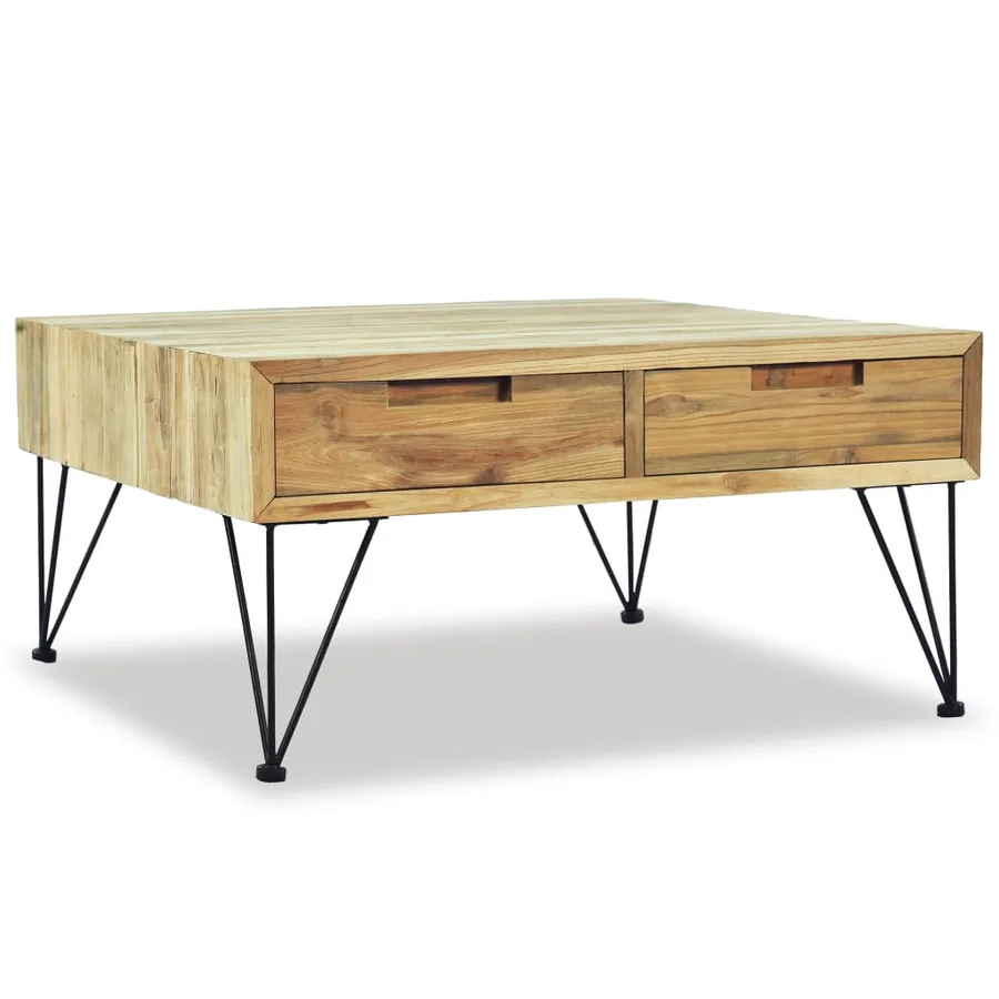 Table basse 80x80x40 cm Teck massif - 4