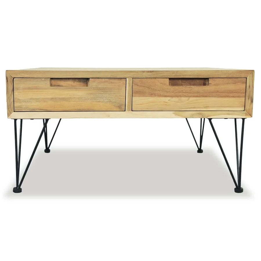 Table basse 80x80x40 cm Teck massif - 6