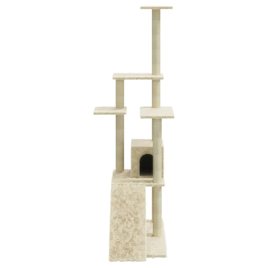 Arbre à chat avec griffoirs en sisal Crème 155 cm - 5