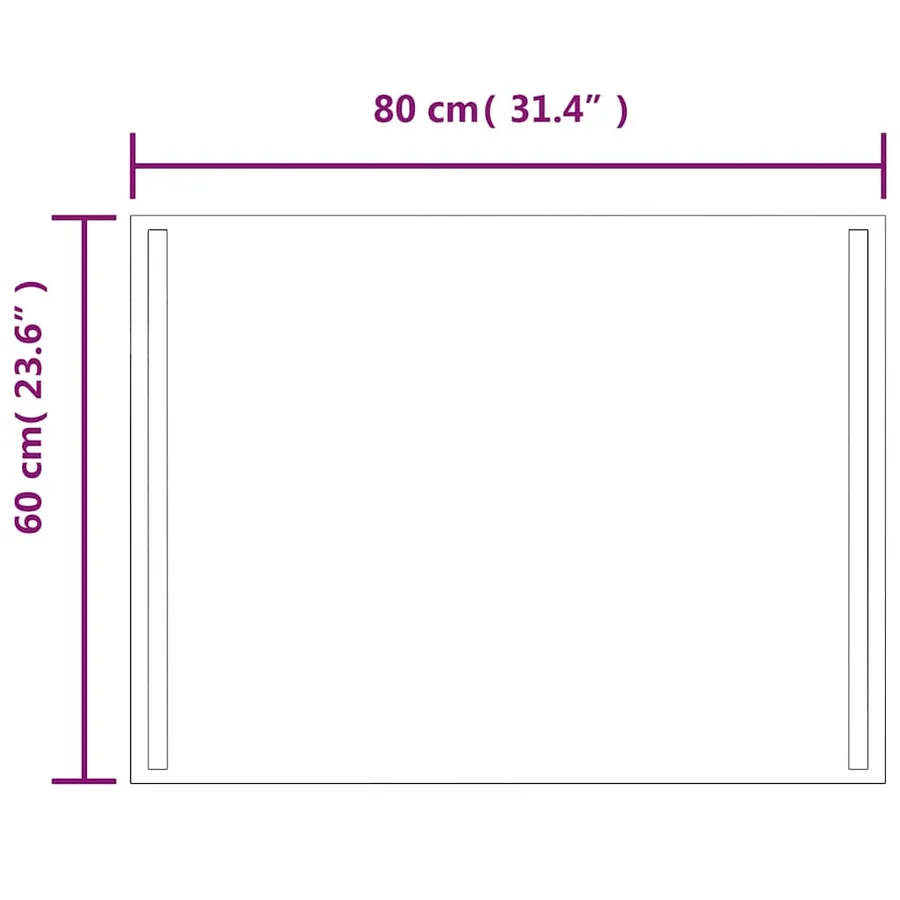 Miroir de salle de bain à LED 80x60 cm - 5