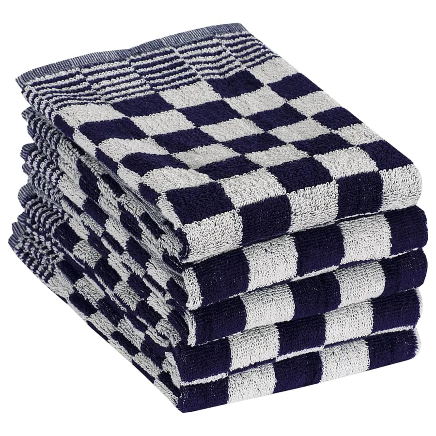 Ensemble de serviettes 10 pcs bleu et blanc coton - 4