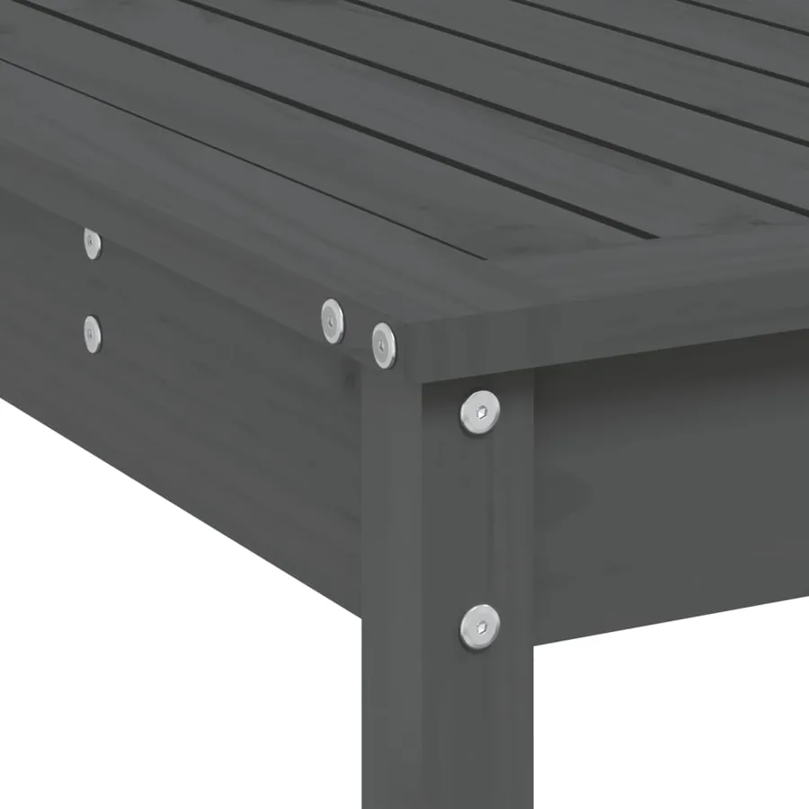Ensemble de bar de jardin 3 pcs gris bois de pin massif - 7