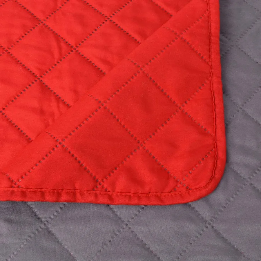 Couvre-lit matelassé double-face Rouge et gris 230x260 cm - 5