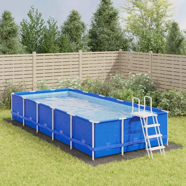 Bâche de piscine gris clair 750x370 cm géotextile polyester