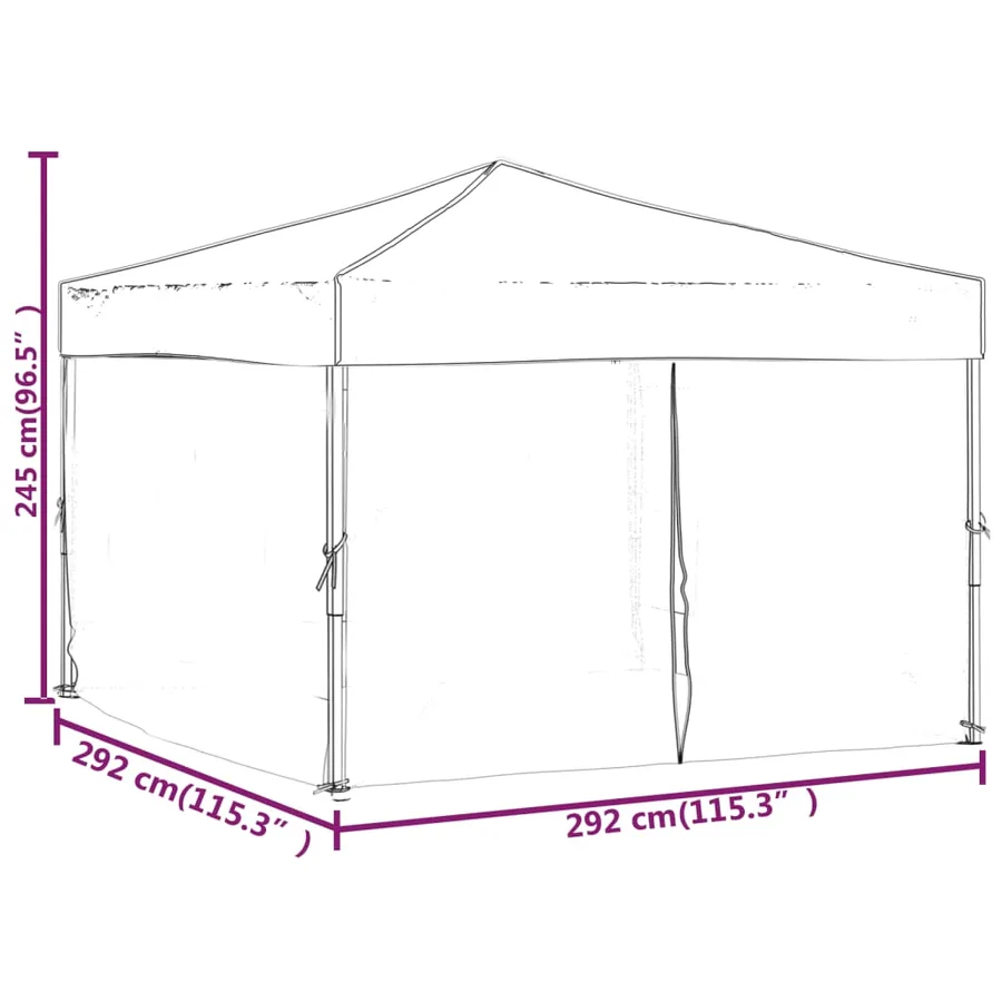 Tente de réception pliable avec parois Rouge 3x3 m - 9