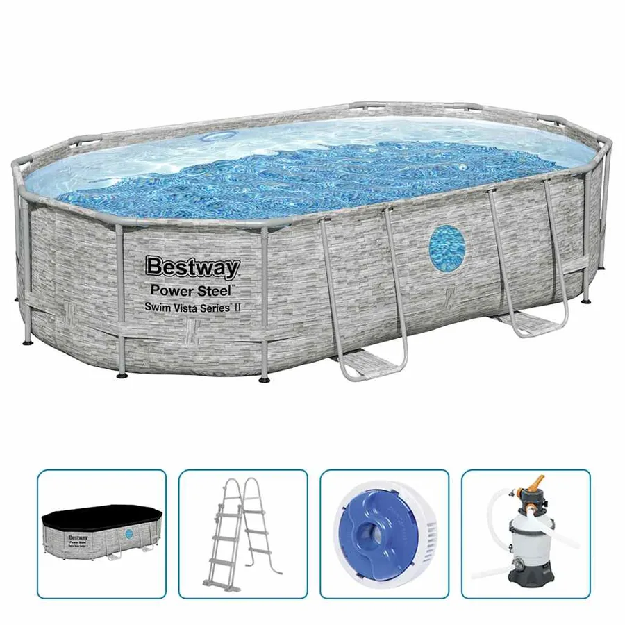 Bestway Ensemble de piscine Power Steel 488x305x107 cm - 2