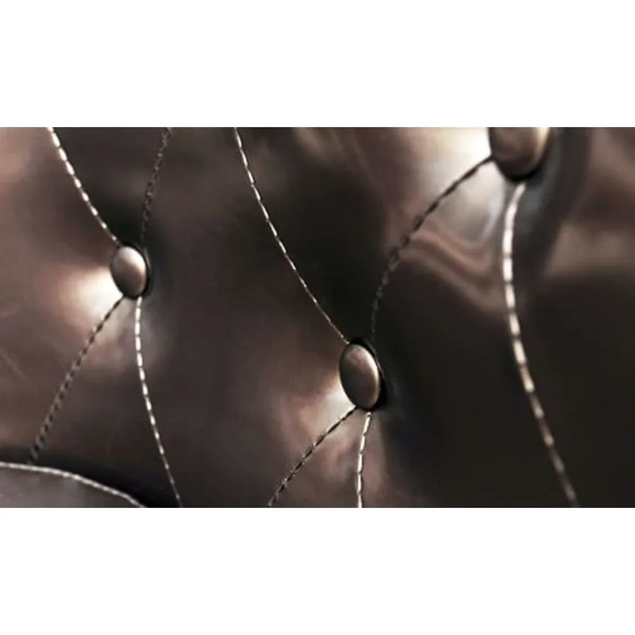Fauteuil avec repose-pied Marron Similicuir - 3