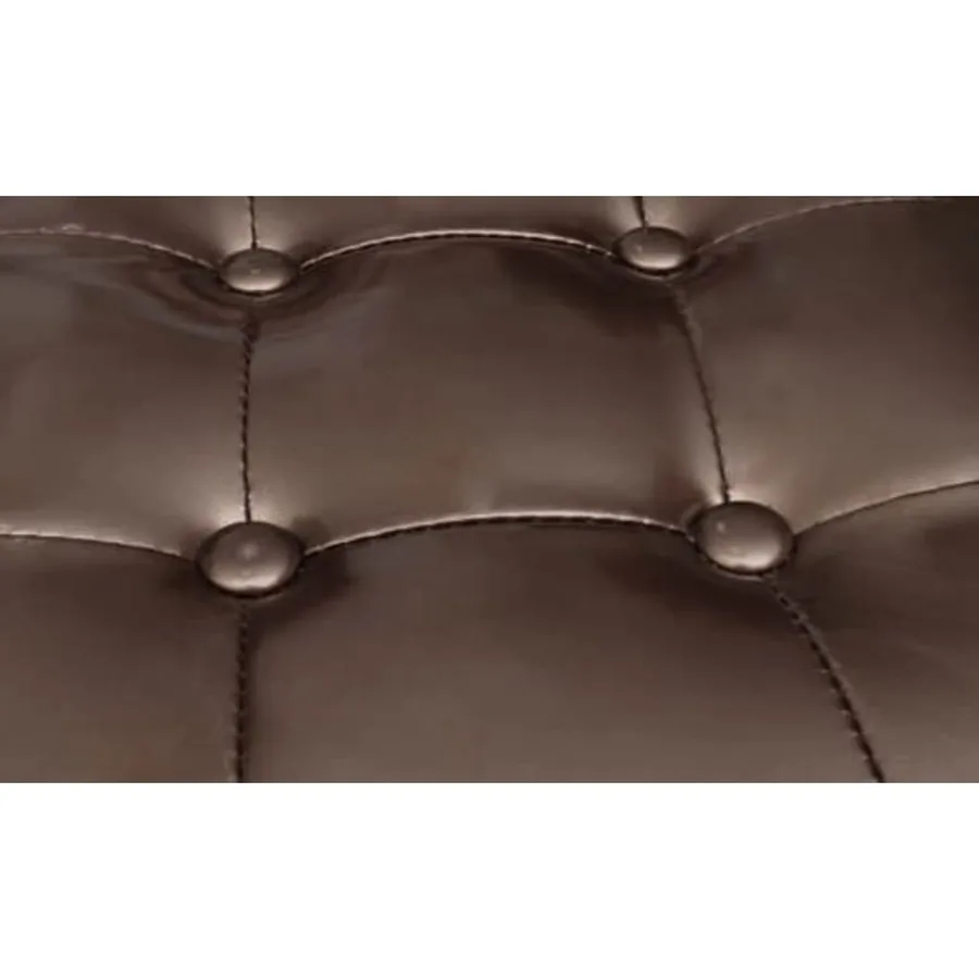 Fauteuil avec repose-pied Marron Similicuir - 4