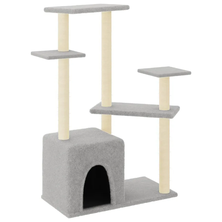 Arbre à chat avec griffoirs en sisal gris clair 107,5 cm - 2