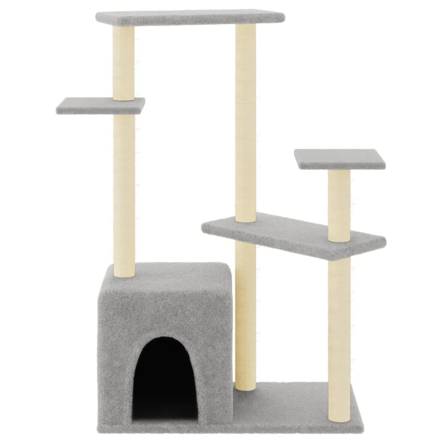Arbre à chat avec griffoirs en sisal gris clair 107,5 cm - 3
