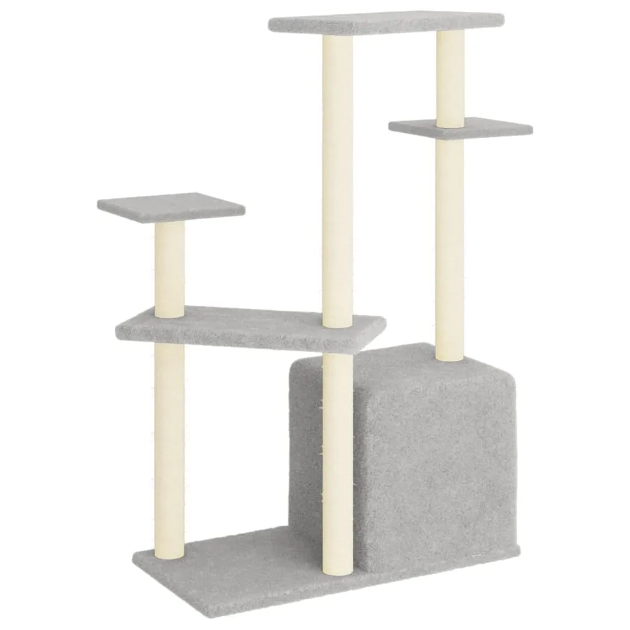 Arbre à chat avec griffoirs en sisal gris clair 107,5 cm - 5