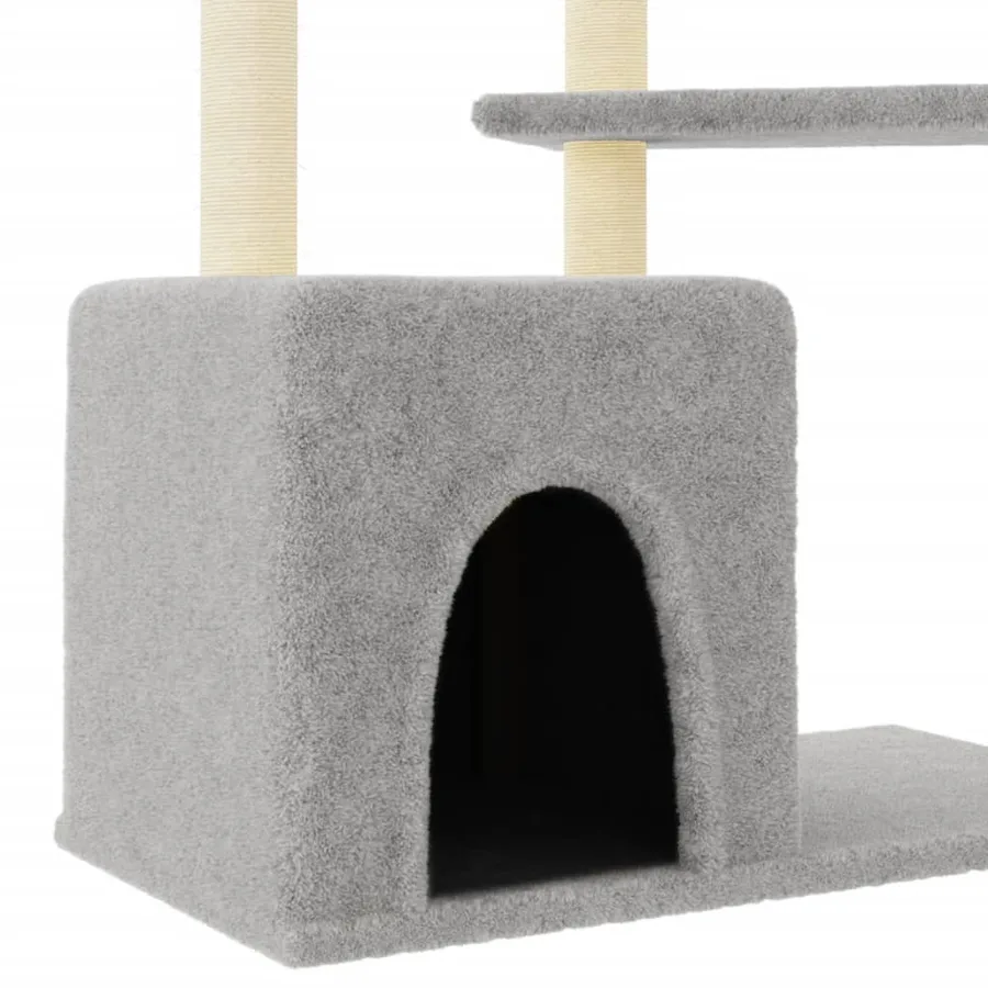 Arbre à chat avec griffoirs en sisal gris clair 107,5 cm - 6