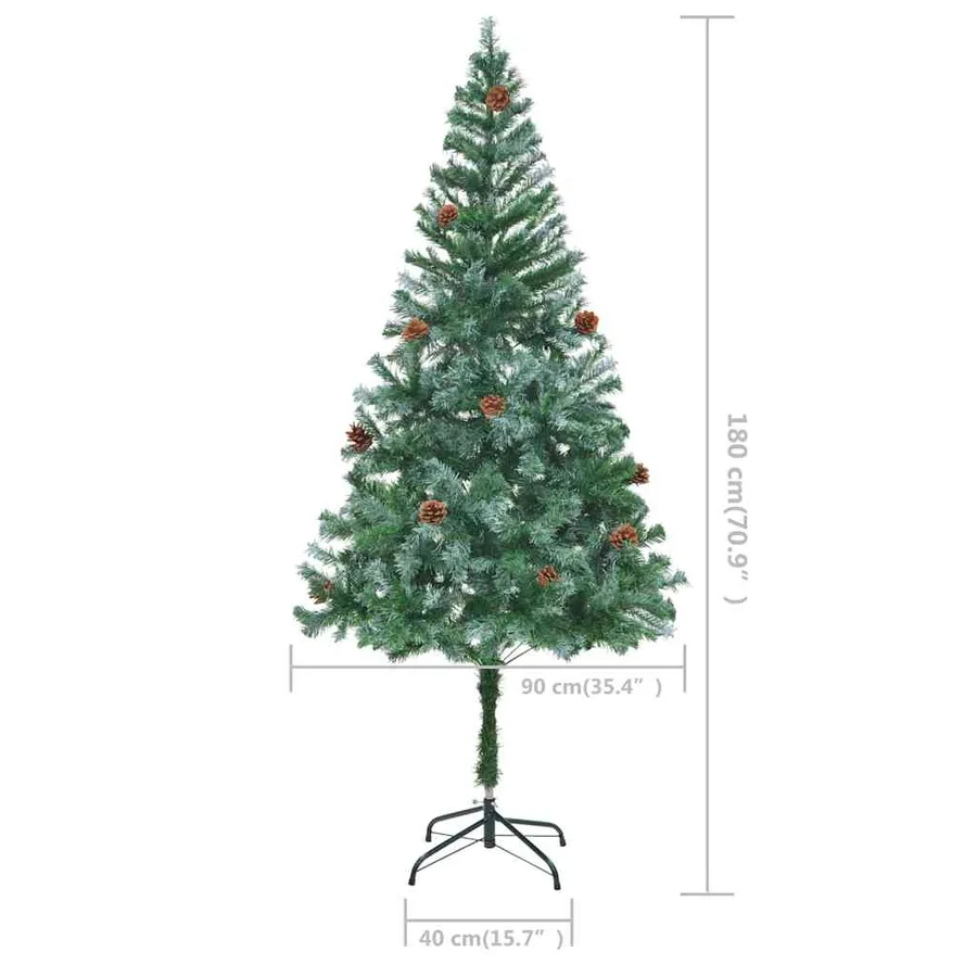 Arbre de Noël artificiel avec pommes de pin 180 cm - 7
