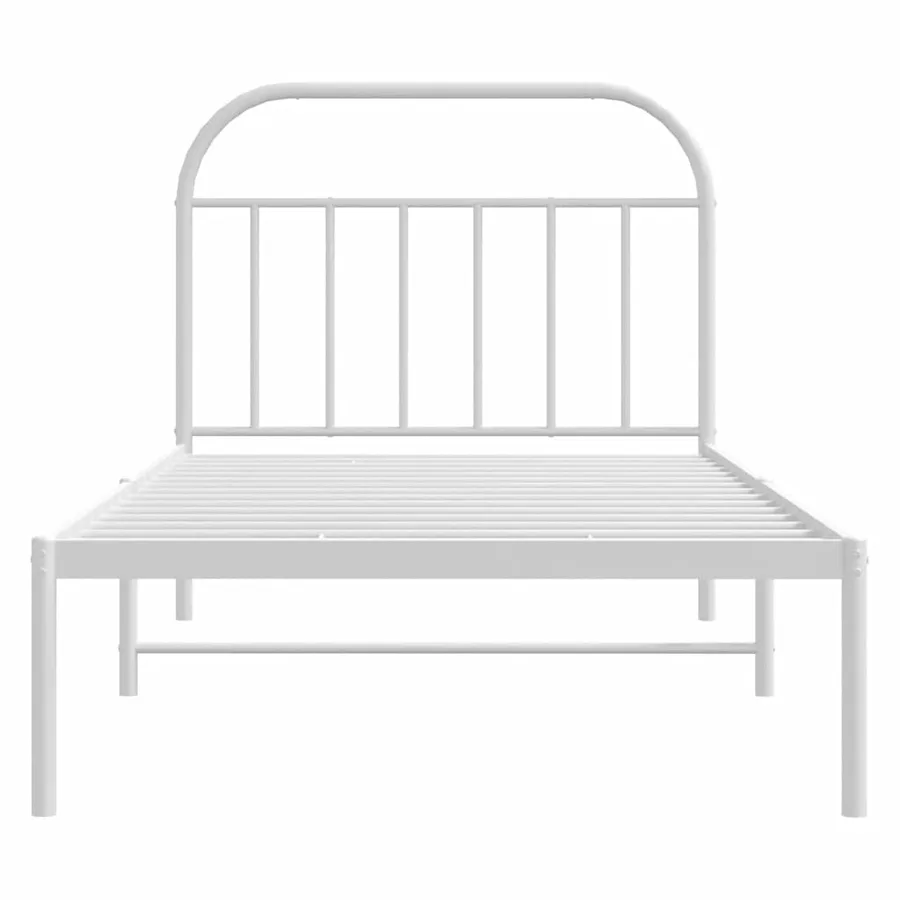 Cadre de lit métal sans matelas et tête de lit blanc 100x200 cm - 6