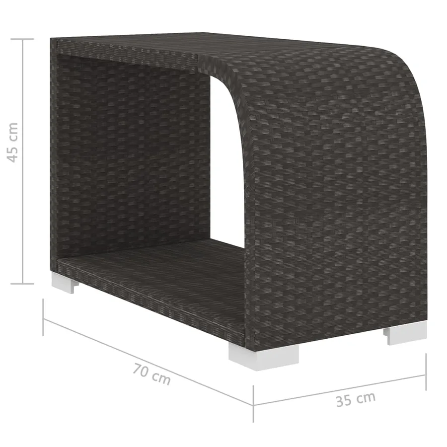Salon de jardin 10 pcs avec coussins Résine tressée Noir - 15