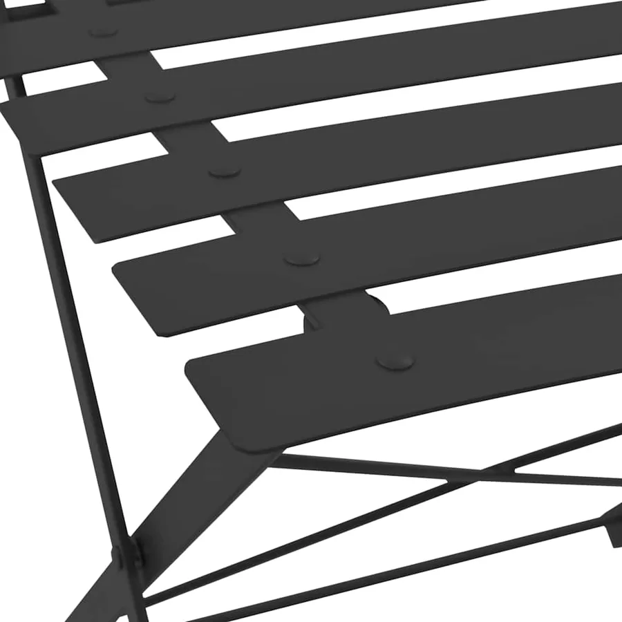 Ensemble de bistro 3 pcs Acier Noir - 8