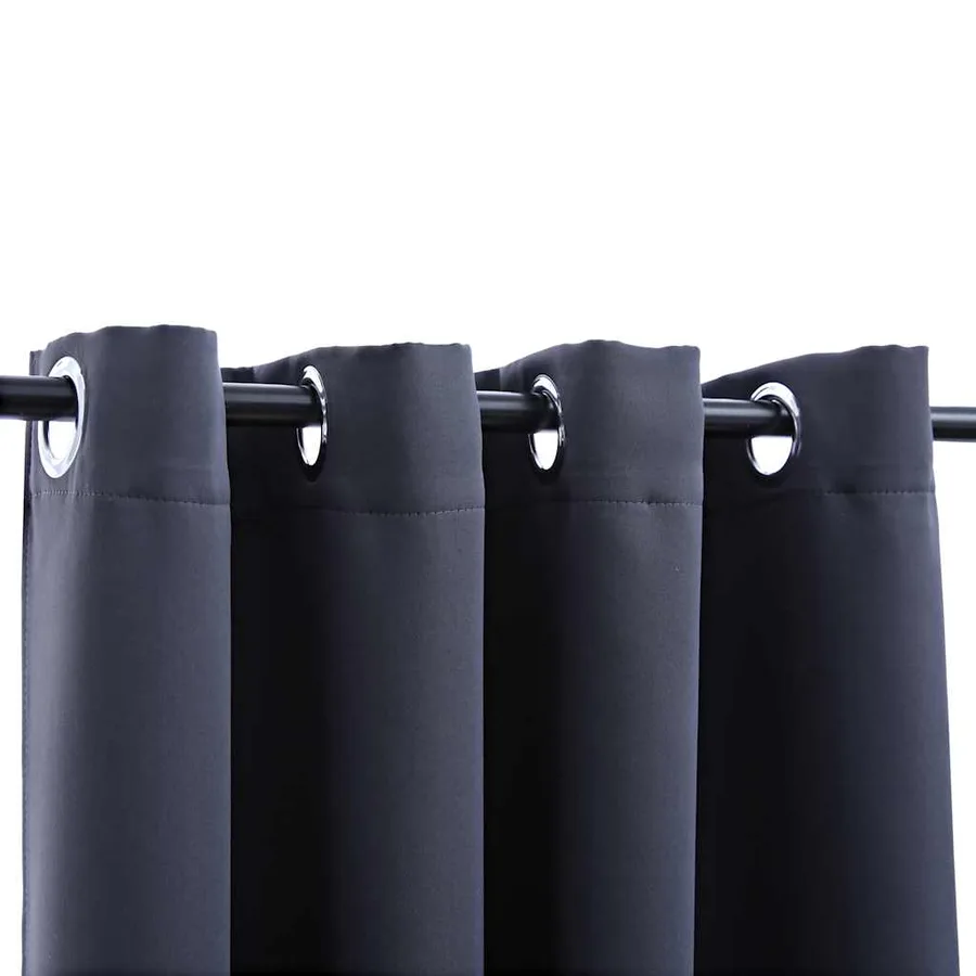 Rideaux occultants avec anneaux Métal 2pcs Anthracite 140x175cm - 3