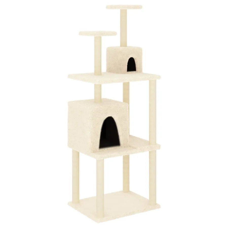 Arbre à chat avec griffoirs en sisal Crème 167 cm - 2