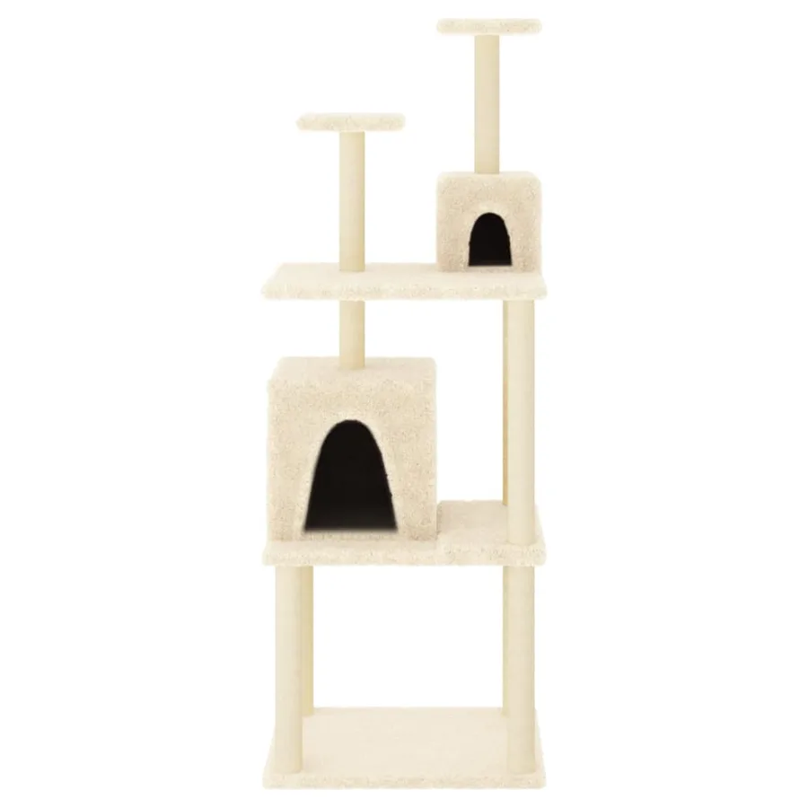 Arbre à chat avec griffoirs en sisal Crème 167 cm - 3