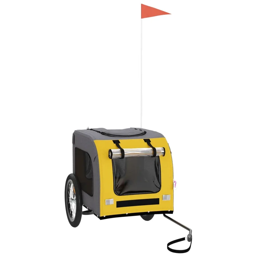 Remorque de vélo pour animaux de compagnie jaune et gris - 2