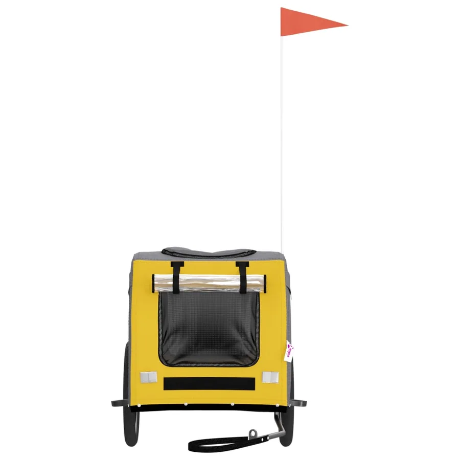 Remorque de vélo pour animaux de compagnie jaune et gris - 4